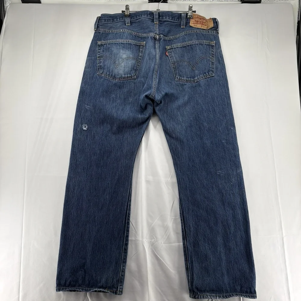 VTG Levi's 501 Button Fly Straight Men's Jeans 40x30 (Fits 38x29) Distressed YKK